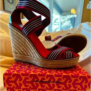 Tory Burch wedge sandals, size 6